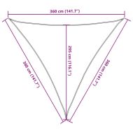 Слънцезащитно платно светлосиво 3,6x3,6x3,6 м 100% полиестер