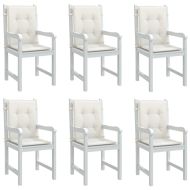 Възглавници за столове 6 бр меланж кремави 100x50x4 см плат