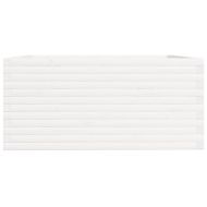 Градински сандък, бял, 100x100x49,5см, масивна борова дървесина