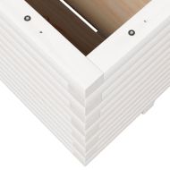 Градински сандък, бял, 100x100x49,5см, масивна борова дървесина