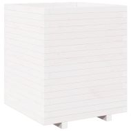 Градински сандък, бял, 60x60x72,5 см, масивна борова дървесина