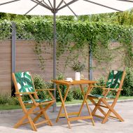 Бистро комплект, 3 части, на листа, плат и дърво масив