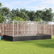 Волиера с удължение сребриста 518x307x212 см стомана