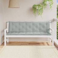 Възглавници за градински пейки 2бр меланж светлосиви 180x50x7см