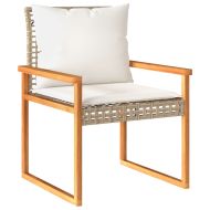 Бистро комплект с възглавници 3 части бежов микс полиратан