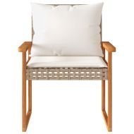 Бистро комплект с възглавници 3 части бежов микс полиратан