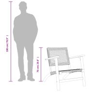 Градински столове, 2 бр, черни, полиратан и акациево дърво