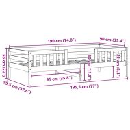 Рамка за легло без матрак, восъчнокафяв, 90x190 см, бор масив