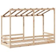 Детско легло с покрив, 75x190 см, борово дърво масив