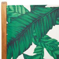 Накланящи градински столове 4 бр зелен плат и дърво масив