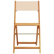 Сгъваеми градински столове 8 бр бежов плат и масивно дърво