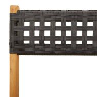 Сгъваеми градински столове 4 бр черен полиратан и дърво масив