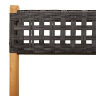 Бистро комплект, 3 части, черен, полиратан и дърво масив