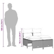 Градински комплект с възглавници, 5 части, светлосив полиратан