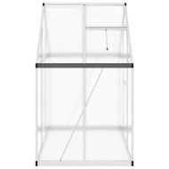 Оранжерия с основа рамка сребрист 169x114x195 см алуминий