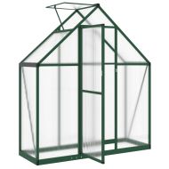 Оранжерия с основа рамка зелен 169x58x195 см алуминий