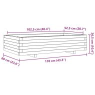 Градинска кашпа, восъчнокафяв 110x60x26,5 борово дърво масив