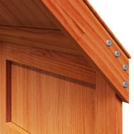 Високо легло с покрив восъчнокафяв 90x190 см борово дърво масив