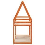 Двуетажно легло с покрив, восъчнокафяв, 75x190 см, бор масив