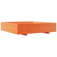 Градинска кашпа, восъчнокафява, 110x110x26,5 см, бор масив