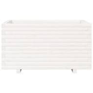 Градински сандък, бял, 90x60x49,5 см, масивна борова дървесина