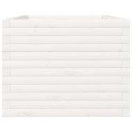 Градински сандък, бял, 90x60x49,5 см, масивна борова дървесина