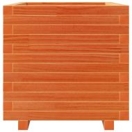 Градинска кашпа, восъчнокафява, 50x50x49,5 см, бор масив