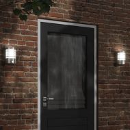 Външни стенни лампи със сензори, 2 бр, сребрист, инокс