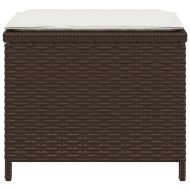 Външни табуретки с възглавници 4 бр кафяв 40x40x35 см полиратан