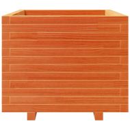 Градинска кашпа, восъчнокафява, 60x60x49,5 см, бор масив