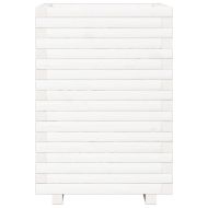 Градински сандък, бял, 50x50x72 см, масивна борова дървесина