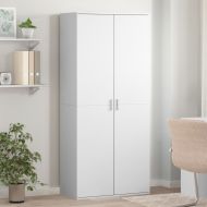 Шкаф за обувки, бял, 80x39x178 см, инженерно дърво