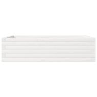 Градински сандък, бял, 90x60x23 см, масивна борова дървесина