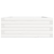 Градински сандък, бял, 90x60x23 см, масивна борова дървесина