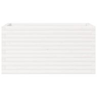 Градински сандък, бял, 90x40x45,5 см, масивна борова дървесина