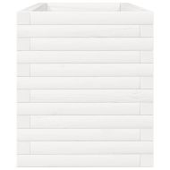 Градински сандък, бял, 90x40x45,5 см, масивна борова дървесина