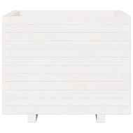 Градински сандък, бял, 60x60x49,5 см, масивна борова дървесина