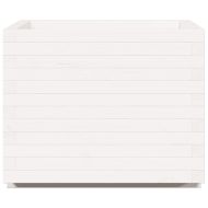 Градински сандък, бял, 60x60x49,5 см, масивна борова дървесина