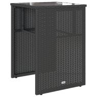 Бистро комплект с възглавници 3 части черен полиратан