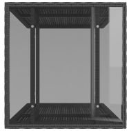 Бистро комплект с възглавници 3 части черен полиратан