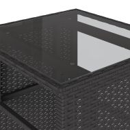 Бистро комплект с възглавници 3 части черен полиратан