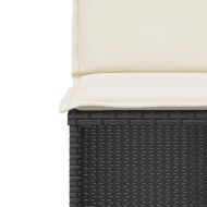 Бистро комплект с възглавници 3 части черен полиратан