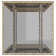 Бистро комплект с възглавници 3 части светлосив полиратан