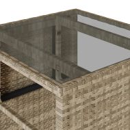 Бистро комплект с възглавници 3 части светлосив полиратан