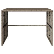 Градински трапезен комплект 3 части с възглавници сив полиратан