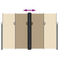 Прибираща се странична тента, бежова, 220x1200 см