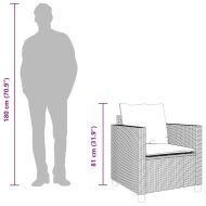 Бистро комплект с възглавници 3 части кафяв полиратан