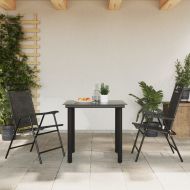 Сгъваеми градински столове 2 бр меланж сив стомана и текстилен