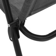 Сгъваеми градински столове 2 бр меланж сив стомана и текстилен