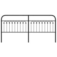 Метална резервна табла за легло, черна, 193 см